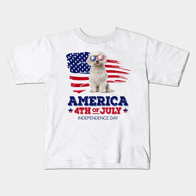 Maltese Flag USA - America 4th Of July Independence Day Kids T-Shirt by bunnierosoff21835